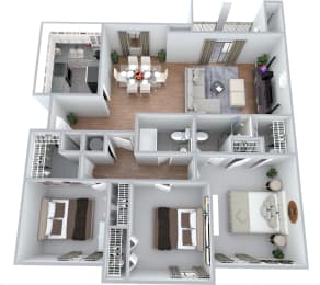 3 bedroom, 2 bath Floor Plan at Emerald Bay, Charlotte