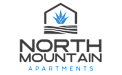 A logo for North Mountain Apartments featuring a house and a hand.