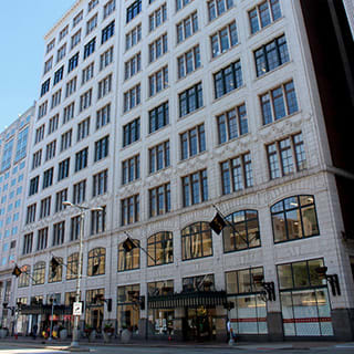 a large building with many windows on the side of it at The Terminal Tower Residences Apartments, Ohio, 44113