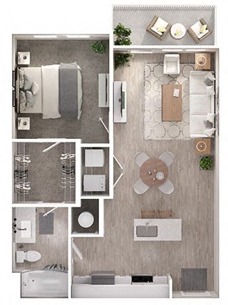 a1 floor plan  1 bedroom with 2 baths  129