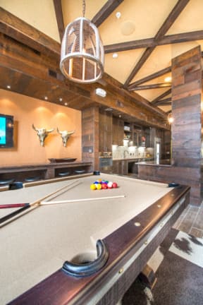 Billiards Table In Clubhouse at Aviator West 7th, Fort Worth, Texas