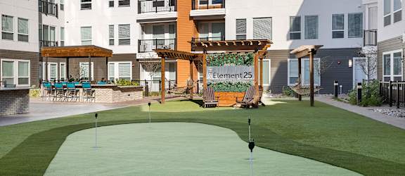 Putting green in one of two courtyards - Element 25