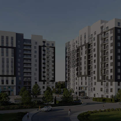 A row of modern apartment buildings are shown in the image. at Roxy Apartments, Hamilton, ON, L8H 0B7