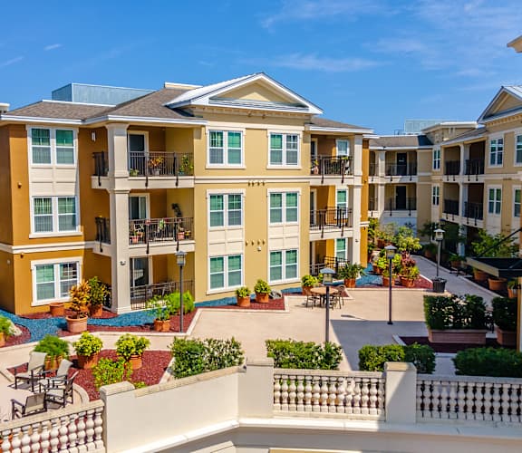 an aerial view of an apartment complex