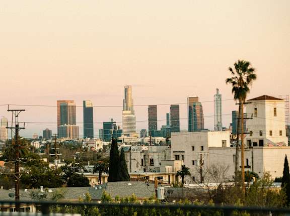 the city at sunset