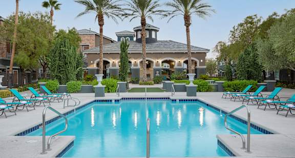 Pool Pam Trees at Verona Apartments