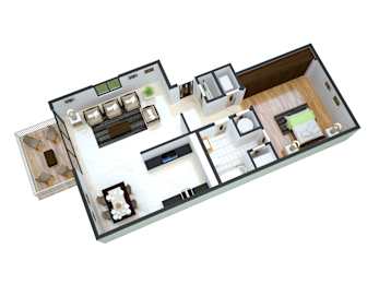  Floor Plan 1 Bed/ 1 Bath