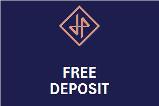 A black background with the words "FREE DEPOSIT" in white text.