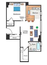  Floor Plan Renovated Studio with Den 07 Tier