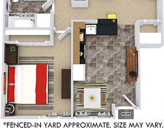 Hickory with Fenced-in Yard. 2 bedroom apartment. Kitchen with bartop open to living/dinning room. 2 full bathroom. large closets. Patio/balcony open to yard