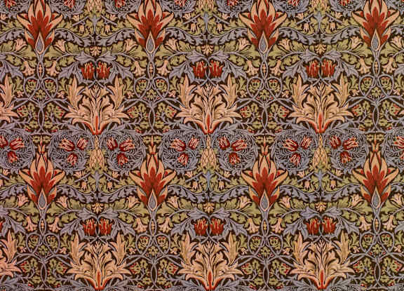 Ornate William Morris textile design from the William Morris Gallery.