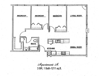  Floor Plan 3 Bedroom 1 Bathroom