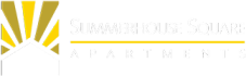 a green and yellow house with a yellow and white logo