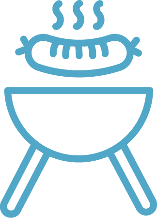 a graphic of a hot dog on a stick on a grinder