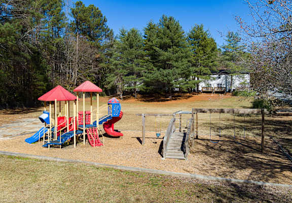 children s playground with slides in a park