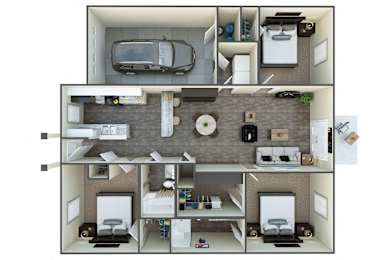 Three-Bedroom Garage at Barrington Apartments, Greenwood, SC