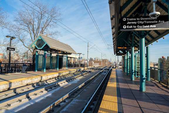 A train station with tracks at 829 Garfield, Jersey City, NJ