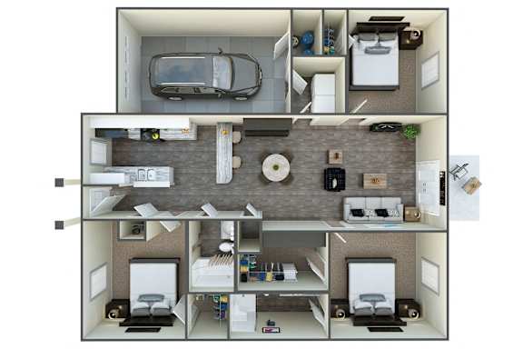Three-Bedroom Garage at Barrington Apartments, Greenwood, SC