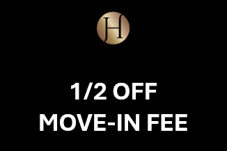 1/2 OFF MOVE-IN FEE words on Logo at Highview Pointe, Kentucky