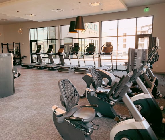 Fully Equipped Fitness Center at Soleil Lofts Apartments, Herriman, UT, 84096
