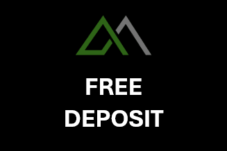 A dark blue background with a green circle containing the letters "PP" and the words "FREE DEPOSIT" written below it.