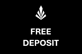 A black background with the words "FREE DEPOSIT" in white text.