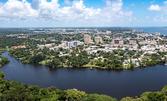 arial view of the city of bellevue at Lakes at Suntree, Melbourne, Florida
