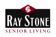 a ray stone sign is seen in front of a red and white building