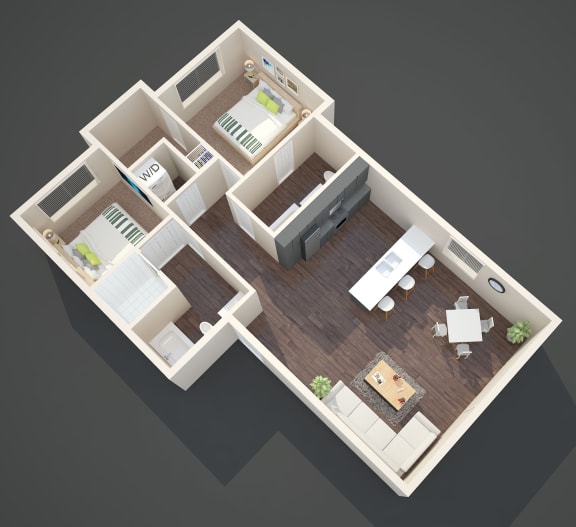 Claxter Park Two Bedroom Two Bathroom Floor Plan