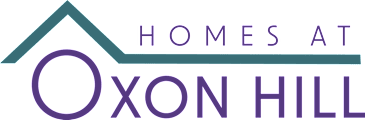 A black and white image of a house with the words "Homes at Oxon Hill" written on it.