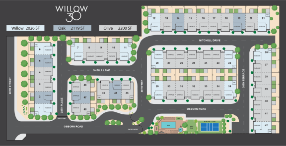 Site Map of Willow 38 Townhomes