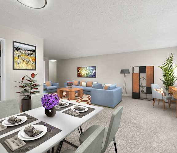 Living Room With Dining Area at Metro 710, Maryland, 20910
