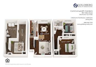  Floor Plan Two Bedroom Townhouse -One Bath