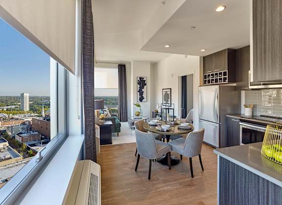 kitchen and dining area