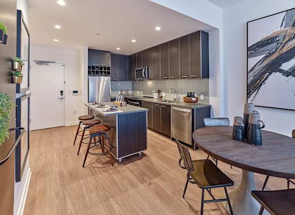 kitchen and dining area