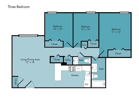 Halcyon Three Bedroom Floorplan