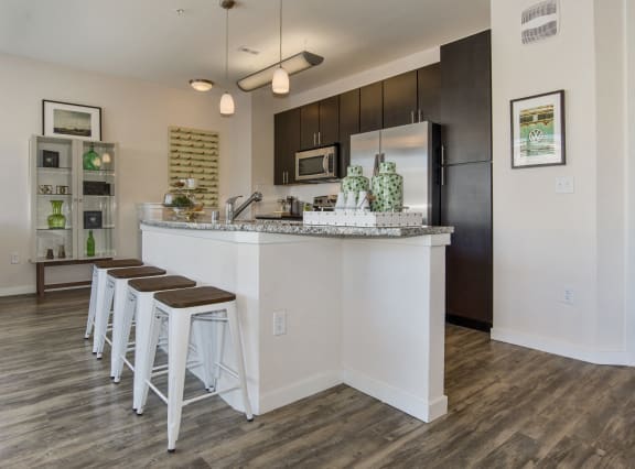 Kitchen at Westlink at Oak Station Apartments in Lakewood, CO