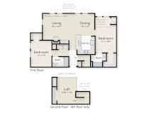 two bedroom floor plan at The Residences at King Farm, Rockville