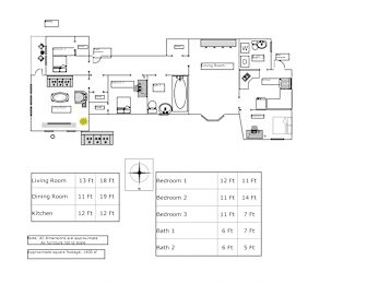  Floor Plan 3 Bedroom - 1.5 Bathroom