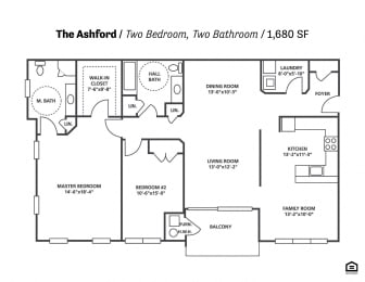 The Ashford Floor Plan at The Residences at Brookside Commons, Owings Mills, 21117