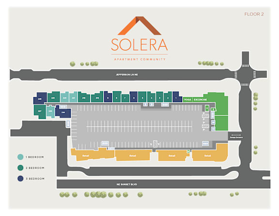 Site map floor 2 at Solera Apartments, Renton