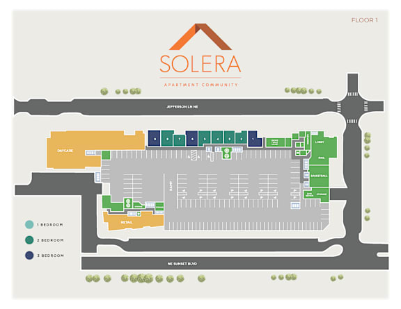 Site map floor 1 at Solera Apartments, Renton, 98056