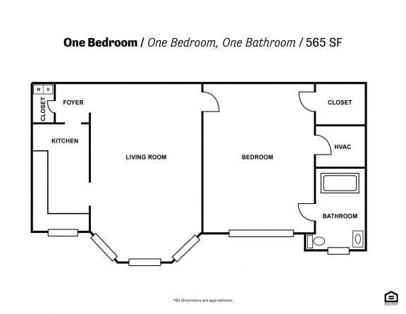 One Bedroom Floor Plan at Ingram Manor Apartments, Pikesville, MD