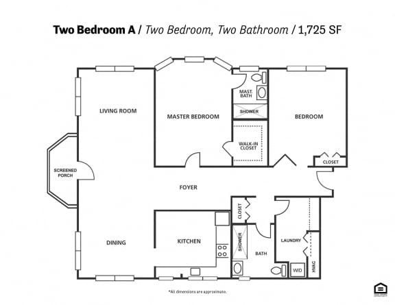 Two Bedroom A Floor Plan at Ingram Manor Apartments, Maryland