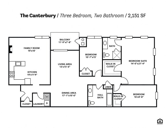 The Canterbury Floor Plan at The Residences at Brookside Commons, Owings Mills, MD