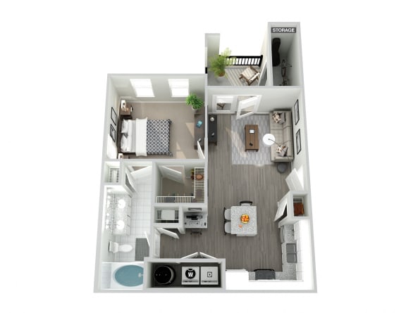 Floor Plan  Meridian at Ten Ten One Bedroom Floor Plan