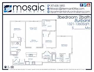 A three bedroom Burbank floor plan