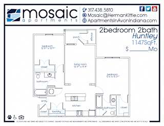 A two bedroom Huntley floor plan