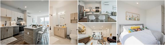A series of images showcasing various modern and stylish interior designs.