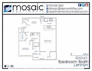 A one bedroom Lennon floor plan